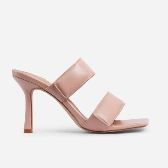 Padded Adjustable Velcro Square Toe Mules in Black - Picture 9 of 9